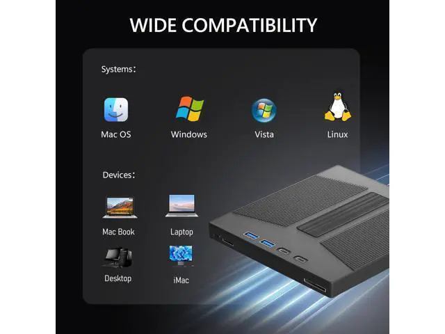 Alt view image 6 of 7 - Vszerda 7 in 1 External Blu Ray Drive, External Blueray/DVD Drive for PC Support 100G Disc Read&Write, USB 3.0&Type-C Blu Ray Burner with SD/TF Port, Compatible with Windows MacOS Linux Laptop Desktop