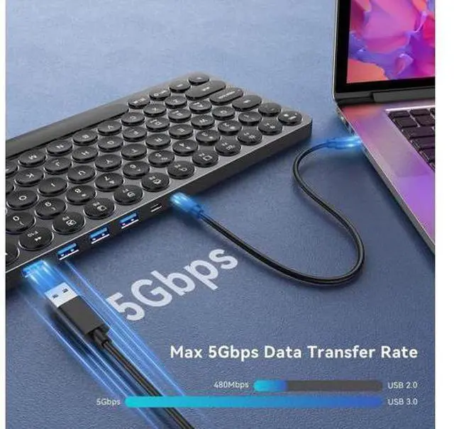 Alt view image 6 of 7 - USB C Hub Wired Keyboard with Number Pad for Mac, 9 in 1 USB C Docking Station with 4K HDMI, 4 USB Ports, 100W PD, SD/TF Cards Reader, Full-Size Aluminum Keyboard for MacBook/MacOS/Windows/Android