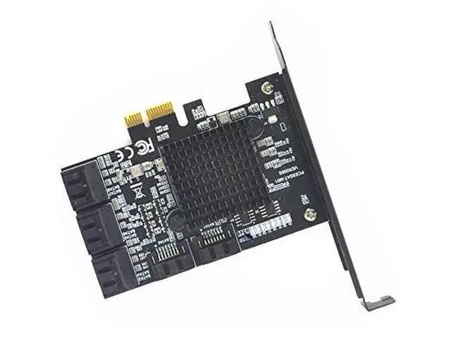 Alt view image 4 of 5 - JAENFONG 8 Ports SATA 3.0 to PCIe Expansion Card Adapter Converter with 6 SATA Cables Low Profile Bracket Boot As System Disk for Marvell 88SE9215 Chip with Heat Sink HDD (Only Card)