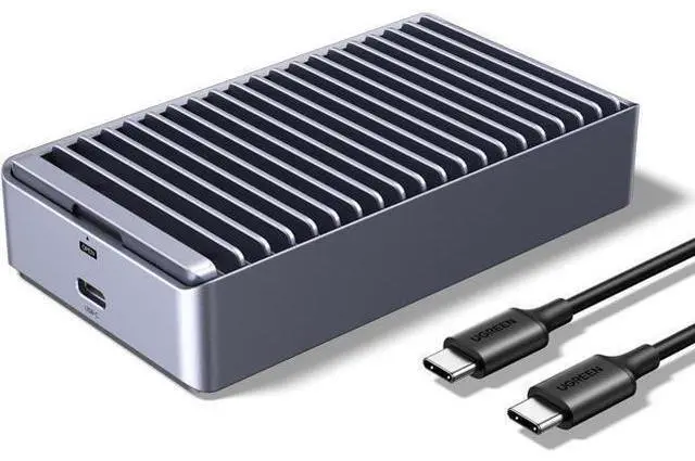 Main image of UGREEN 40Gbps M.2 NVMe Enclosure with Aluminum Double-Sided Fin Heat Dissipation, No Noise External SSD Case Compatible with Thunderbolt 4/3/USB4/3.2/2.0 M1 M2 Pro/Max (SSD Not Included)