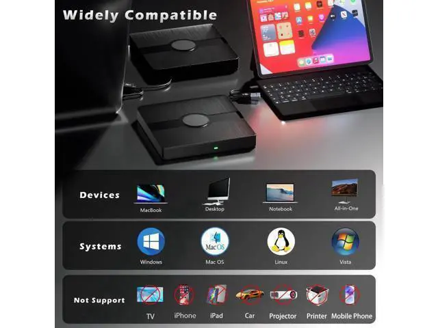 Alt view image 6 of 7 - External Blu Ray Drive, BD Player with Read/Write Capability Portable Blu-ray Player with USB 3.0 and Type-C CD/DVD Burner 3D Blu-ray Drive Compatible with Win10 and Mac OS,Drive Blu Ray Player for PC