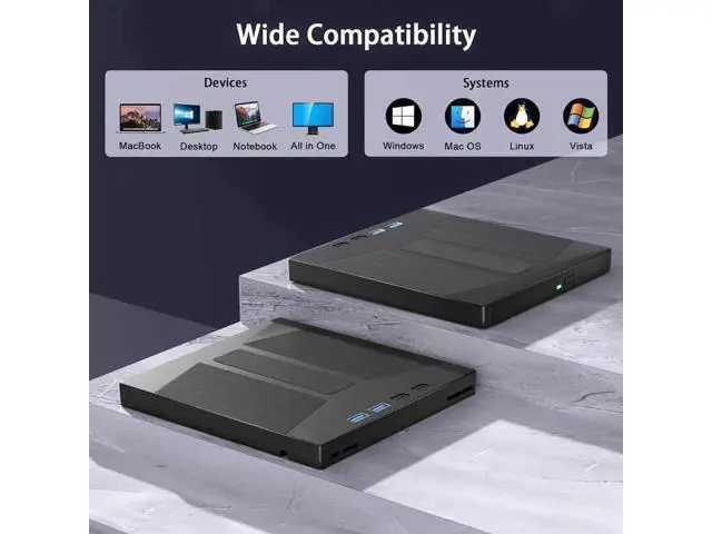 Alt view image 2 of 7 - External Blu Ray Drive, 7 IN 1 Portable Blu Ray Burner USB 3.0 Type-C Blu Ray Drive Support 100G Disc Read&Write External Bluray CD/DVD Drive Compatible with Windows MacOS Linux Laptop Desktop