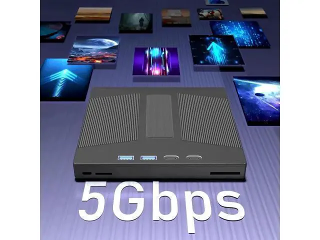Alt view image 7 of 7 - External Blu Ray Drive, 7 IN 1 Portable Blu Ray Burner USB 3.0 Type-C Blu Ray Drive Support 100G Disc Read&Write External Bluray CD/DVD Drive Compatible with Windows MacOS Linux Laptop Desktop