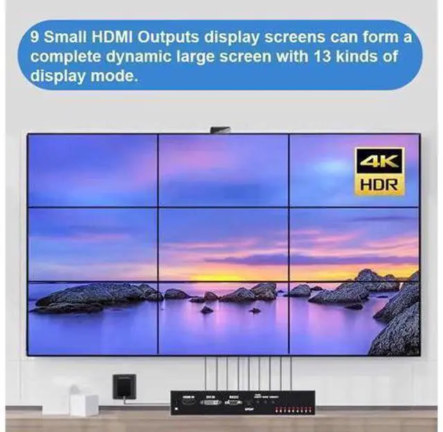 Alt view image 4 of 7 - 3x3 Video Wall Controller, Nine-Screen Splicing 1080P high Definition Image Video Wall Controller, Support for Splicing 1x1,1x2, 1x3, 1x4, 2x1, 2x2, 2x3, 2x4, 3x1, 3x2, 3x3, 4x1, 4x2