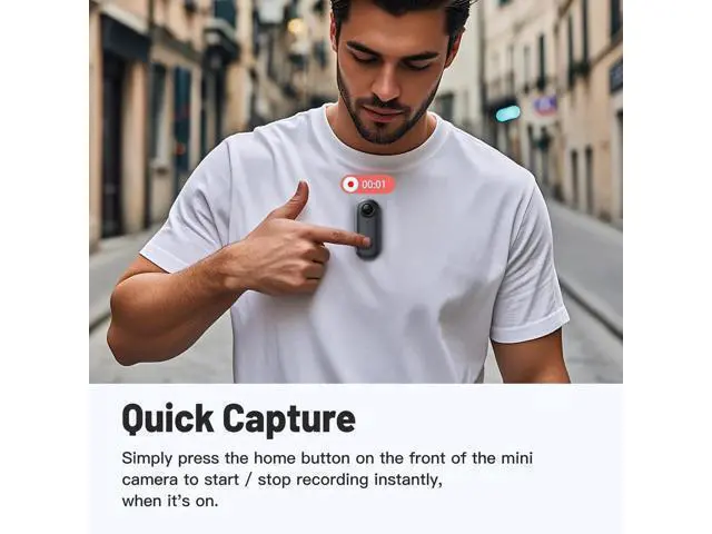 Alt view image 7 of 7 - 64GB FHD 1080P Mini Body Camera, Wearable Action Body Cam, Thumb Size Hands Free Recording Body Worn Camera, Premium Portable Camcorder Mount Anywhere for Pet Walking, Work, Travel (Black)