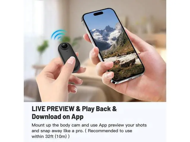 Alt view image 5 of 7 - 64GB FHD 1080P Mini Body Camera, Wearable Action Body Cam, Thumb Size Hands Free Recording Body Worn Camera, Premium Portable Camcorder Mount Anywhere for Pet Walking, Work, Travel (Black)