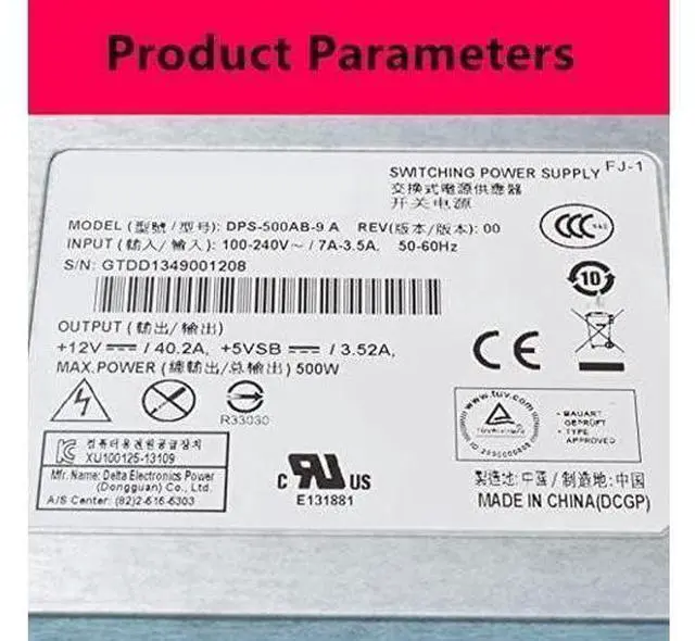 Alt view image 4 of 5 - PSU for 500W Power Supply DPS-500AB-9 A DPS-500AB-9 D DPS-500AB-9 E