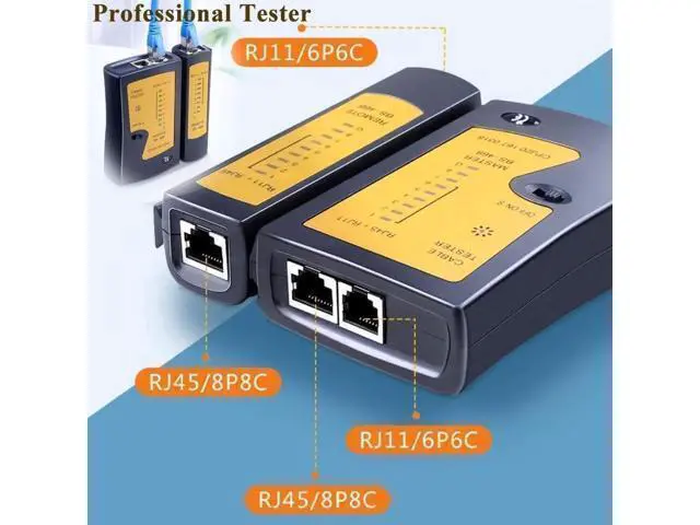 Alt view image 4 of 6 - Network Crimp Tool Kit for RJ45/RJ11/RJ12/CAT5/CAT6/Cat5e/8P, Professional Crimper Connector Stripper Cutter, Computer Maintenance Lan Cable Pliers Tester Soldering Iron Set