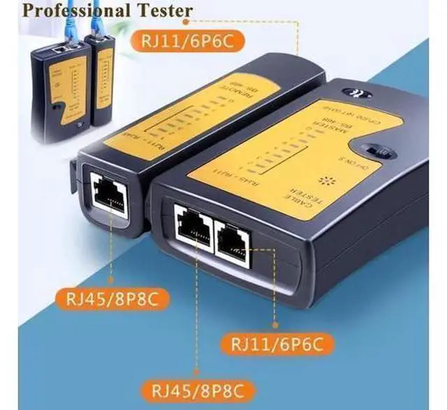 Alt view image 4 of 6 - Network Crimp Tool Kit for RJ45/RJ11/RJ12/CAT5/CAT6/Cat5e/8P, Professional Crimper Connector Stripper Cutter, Computer Maintenance Lan Cable Pliers Tester Soldering Iron Set