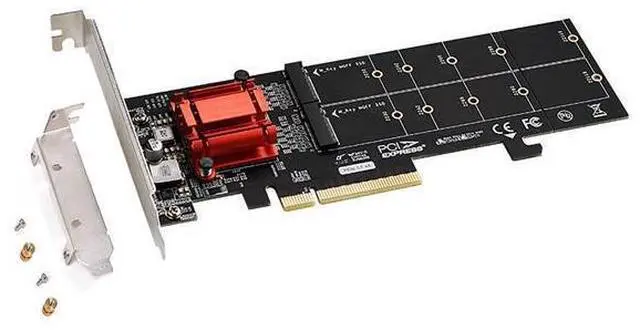Main image of Vszerda M.2 NVMe PCIe Adapter, M.2 NVMe NGFF SSD to PCI-e 3.1 Gen3 X8 X16 Card with Low Profile Bracket Support M.2 (M Key) NVMe SSD 22110/2280 /2260/2242 /2230