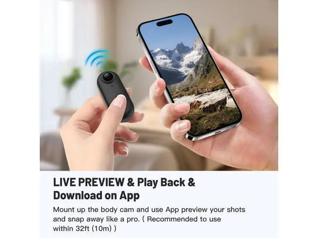 Alt view image 4 of 7 - Vszerda 128GB FHD 1080P Mini Body Camera, Wearable Action Body Cam, Thumb Size Hands Free Recording Body Worn Camera, Premium Portable Camcorder Mount Anywhere for Security, Work, Guard, Travel Black