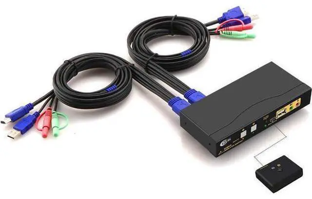 Main image of CKLau 4Kx2K@60Hz 2 Port KVM HDMI Switch with Audio and Cable, Dual Port KVM Switch HDMI for 2 Computers Sharing Keyboard Mouse Monitor and USB 2.0 Peripheral Support HDMI 2.0, HDR 10, EDID