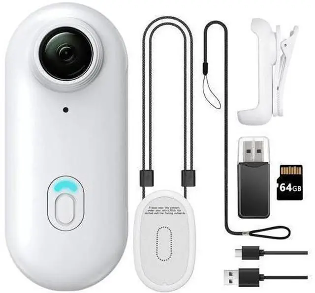 Main image of 64GB FHD 1080P Mini Body Camera, Wearable Action Body Cam, Thumb Size Hands Free Recording Body Worn Camera, Premium Portable Camcorder Mount Anywhere for Pet Walking, Work, Travel (White)