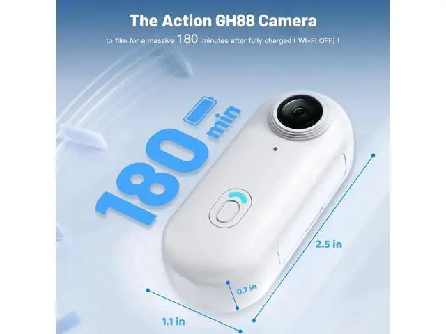 Alt view image 4 of 7 - 64GB FHD 1080P Mini Body Camera, Wearable Action Body Cam, Thumb Size Hands Free Recording Body Worn Camera, Premium Portable Camcorder Mount Anywhere for Pet Walking, Work, Travel (White)