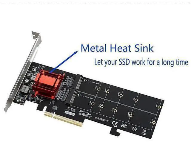 Alt view image 5 of 6 - M.2 NVMe PCIe Adapter, M.2 NVMe NGFF SSD to PCI-e 3.1 Gen3 X8 X16 Card with Low Profile Bracket Support M.2 (M Key) NVMe SSD 22110/2280 /2260/2242 /2230