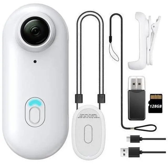 Main image of Vszerda 128GB FHD 1080P Mini Body Camera, Wearable Action Body Cam, Thumb Size Hands Free Recording Body Worn Camera, Premium Portable Camcorder Mount Anywhere for Pet Walking, Work, Travel (White)