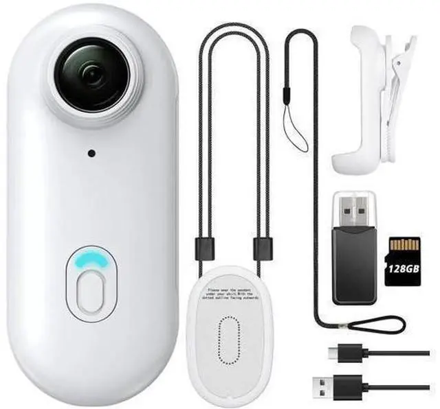 Main image of 28GB FHD 1080P Mini Body Camera, Wearable Action Body Cam, Thumb Size Hands Free Recording Body Worn Camera, Premium Portable Camcorder Mount Anywhere for Pet Walking, Work, Travel (White)