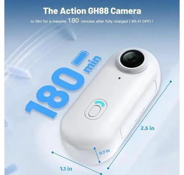 Alt view image 3 of 7 - 28GB FHD 1080P Mini Body Camera, Wearable Action Body Cam, Thumb Size Hands Free Recording Body Worn Camera, Premium Portable Camcorder Mount Anywhere for Pet Walking, Work, Travel (White)