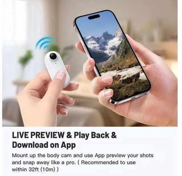Alt view image 4 of 7 - 28GB FHD 1080P Mini Body Camera, Wearable Action Body Cam, Thumb Size Hands Free Recording Body Worn Camera, Premium Portable Camcorder Mount Anywhere for Pet Walking, Work, Travel (White)