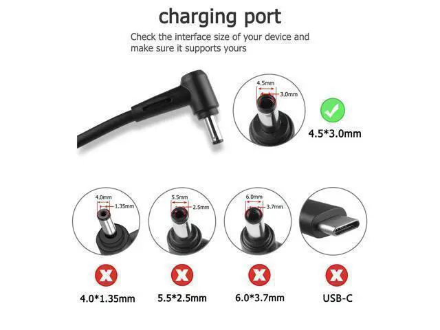 Alt view image 3 of 7 - 90W Charger for Vivobook 14X 15X S 14 S 15 S 16 OLED K3405 K3405VA K3405VF M3504 M3504YA S3504YA K5404 K5404VA K5504 K5504VA K5504VN S 16 Flip TP3604 TP3604VA-DS51T A19-090P2A 4.5/3.0mm