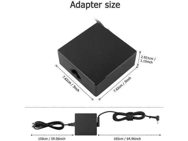 Alt view image 3 of 7 - 90W Charger for Vivobook 14X 15X S 14 S 15 S 16 OLED K3405 K3405VA K3405VF M3504 M3504YA S3504YA K5404 K5404VA K5504 K5504VA K5504VN S 16 Flip TP3604 TP3604VA-DS51T A19-090P2A 4.5/3.0mm