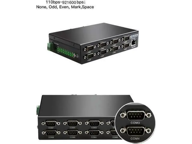 Alt view image 4 of 7 - 8 Ports RS232 RS485 RS422 to Ethernet TCP/IP Converter Multiple Serial Device Server Switch Modbus Gateway