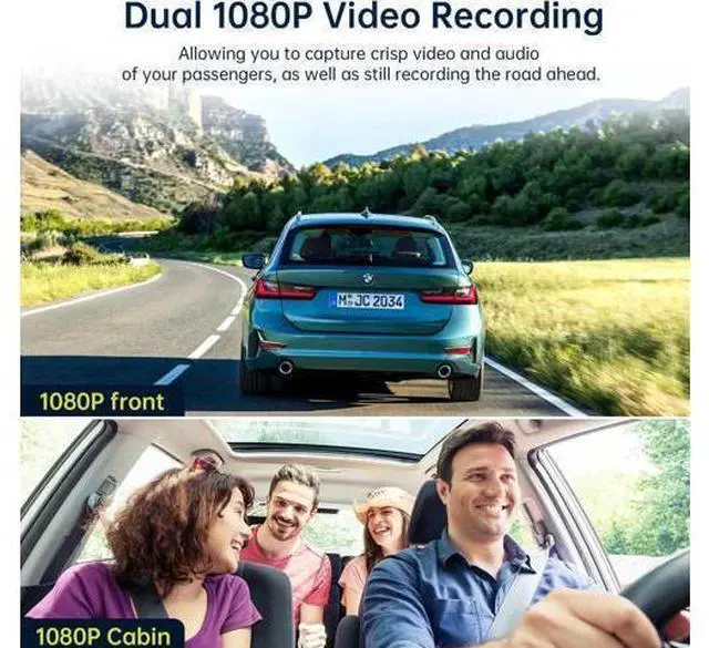 Main image of Dual Dash Cam FHD 1080P Front and Inside Dash Camera with 64GB SD Card Infrared Night Vision Car Camera with 1.5" LCD Display Parking Mode G-Sensor Loop Recording HDR