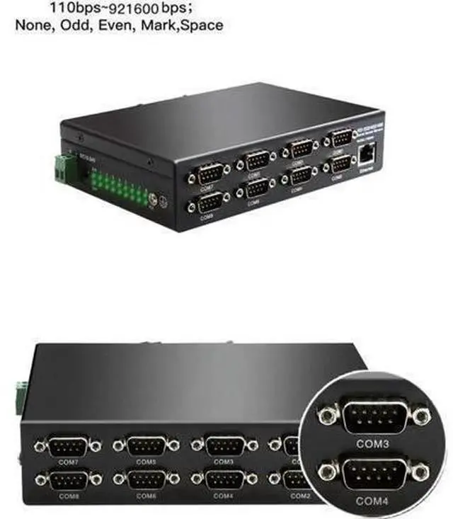 Alt view image 4 of 7 - 8 Ports RS232 RS485 RS422 to Ethernet TCP/IP Converter Multiple Serial Device Server Switch Modbus Gateway