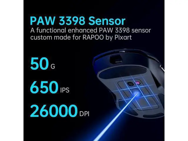 Alt view image 2 of 6 - VT9Pro Wireless Gaming Mouse - Esports Grade Performance Gaming Mice, PAW 3398 Sensor, 26000 DPI, 1ms Response Time, 68g Lightweight, 10 Programmable Buttons, Long Battery Life, Black