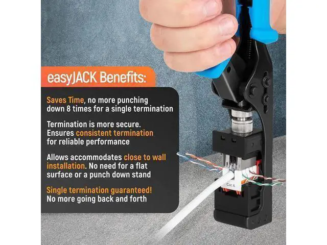 Alt view image 2 of 5 - 50-Pack RJ45 CAT6/5e Keystone Jack - Slim Profile, 90 Degree, Unshielded (UTP) Modular Female Connector | Compatible with Speed Termination Tool - easyJACK | CAT6/5e, White