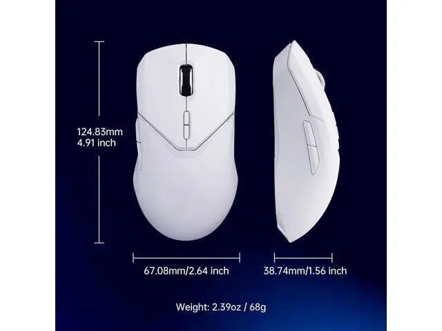 Alt view image 5 of 5 - VT9Pro Wireless Gaming Mouse - Esports Grade Performance Gaming Mice, PAW 3398 Sensor, 26000 DPI, 1ms Response Time, 68g Lightweight, 10 Programmable Buttons, Long Battery Life, White