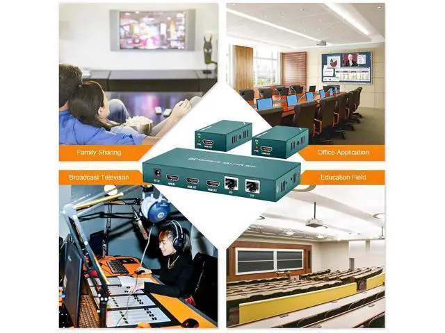 Alt view image 5 of 7 - HDMI Extender Splitter 1x2, HD1080P@60Hz & 3D Visual, Extending 165ft (50m) Length Transmission Over CAT5e/CAT6/CAT7 Cable, 2 Channel Transmission with 2 HDMI Loop Out1
