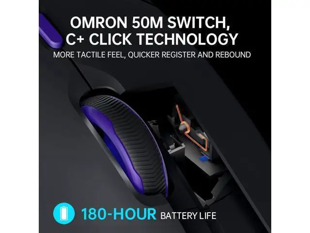 Alt view image 3 of 5 - VT9PRO 4K Wireless Gaming Mouse, PAW 3398 Sensor, 26000 DPI, 4KHz Polling Rate, 0.25ms Response Time, Lightweight, 10 Programmable Buttons, 180h Battery Life, On-Board Memory, PC - Black