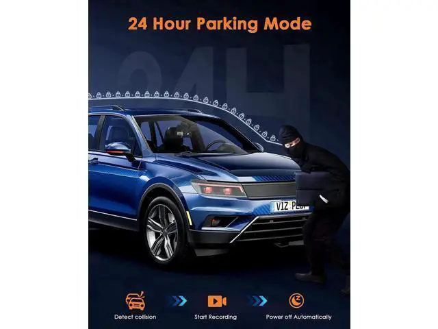 Alt view image 4 of 6 - Vszerda 4K Dual Dash Cam Front and Inside, 2160P+1080P IR Night Vision Cabin Car Camera with 64GB Memory Card, Wide Angle Mini Dash Camera Car Video with Parking Mode for Taxi