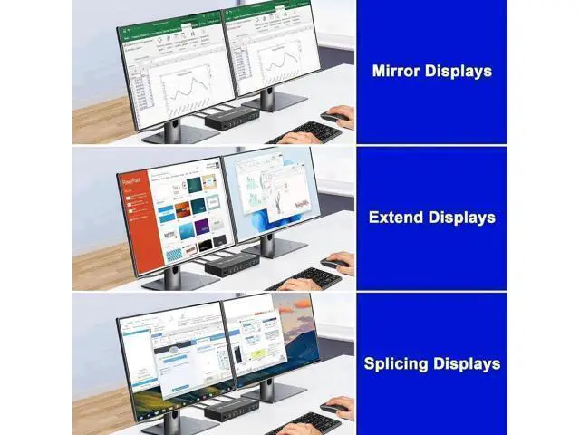 Alt view image 4 of 7 - 8K@60Hz 4 Ports Displayport USB 3.0 KVM Switch for 4 Computer 2 Monitor, DP1.4 Dual Monitor KVM Switches with Audio Microphone Output and 3 USB 3.0 Ports, 8K DP Monitor Switch for 4PC 2 Monitor