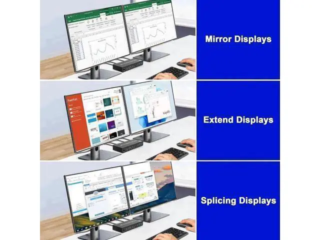 Alt view image 3 of 7 - 8K@60Hz Displayport USB 3.0 KVM Switch for 2 Monitors 4 Computer, 4 Port DP1.4 Dual Monitor KVM Switch with Audio Microphone Output and 3 USB 3.0 Ports, 8K DP Monitor Switch for 4 PCs 2 Monitor