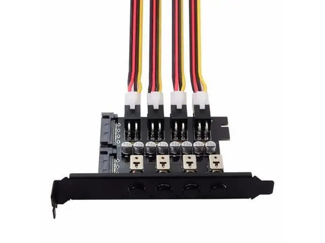 Alt view image 6 of 7 - 4 Hard Disk Control System Intelligent Control Management System HDD SSD Power Switch with PCI Bracket PW-018