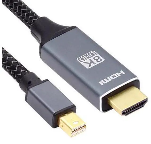 Main image of Mini DisplayPort 1.4 Source to HDMI 2.0 Display 8K 60hz UHD 4K MINI-DP to HDMI Male Monitor Cable (180cm) DP-021-8K