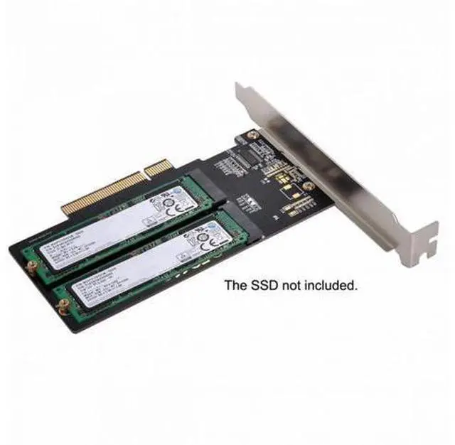 Alt view image 4 of 7 - Dual 2X NVME M.2 AHCI to PCIE Express 3.0 Gen3 X8 X16 Raid Card VROC Raid0 Hyper Adapter SA-024-NV001