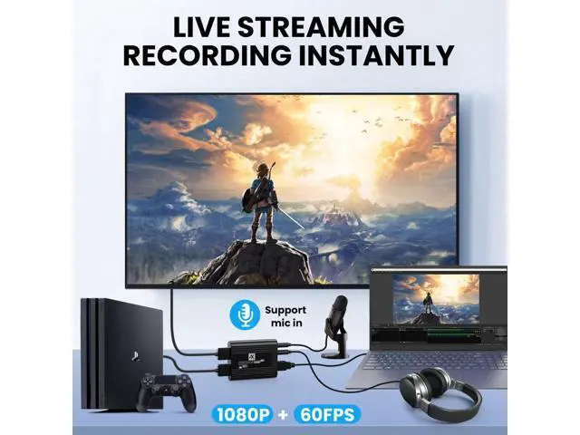 Alt view image 2 of 7 - HDMI Capture Card 4K Video Live Streaming USB Data for Camera Game Set-Top Box Recording Computer DVD HD-044