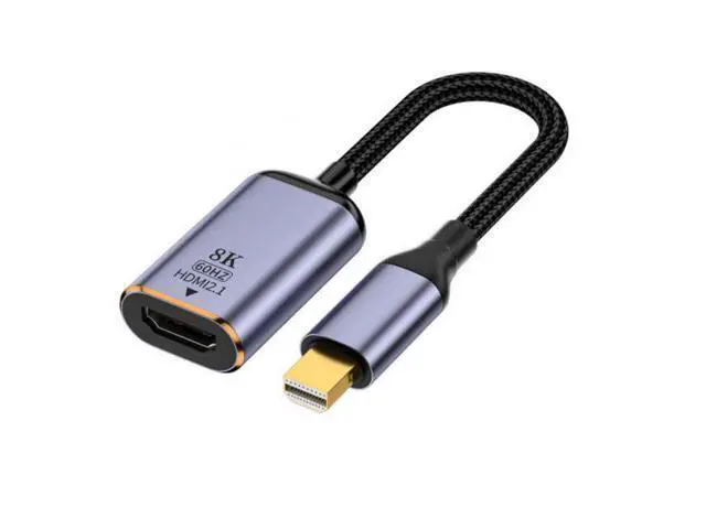 Alt view image 2 of 7 - Mini DisplayPort 1.4 Source to HDMI 2.0 Display 8K 60hz UHD 4K MINI-DP to HDMI Female Monitor Adapter Cable
