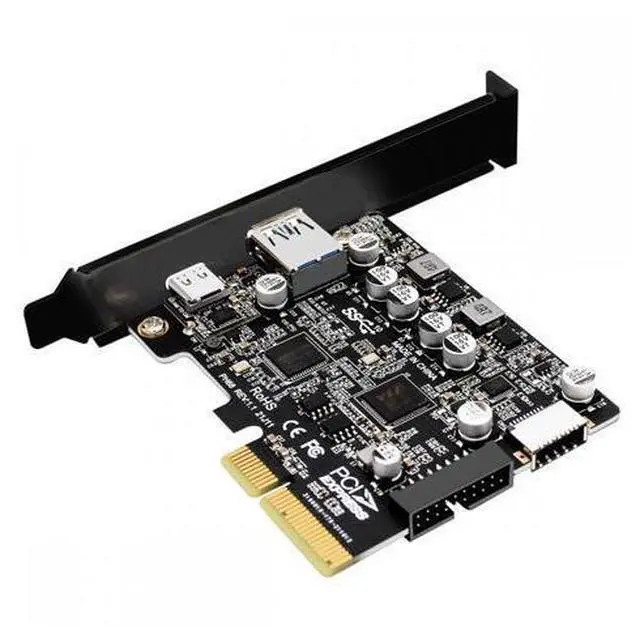 Main image of 10Gbps Type-E USB 3.1 Front Socket & USB3.0 19Pin/20Pin & Type-A USB-C to PCI-E Express Card Adapter ASM3142 VL822 UC-083-4C