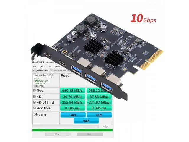 Alt view image 7 of 7 - 10Gbps Three Type-A USB3.0 Back Panel Socket & Dual USB3.1 Type-C USB-C to PCI-E Express Card Adapter ASM3142 VL822 UC-083-5P