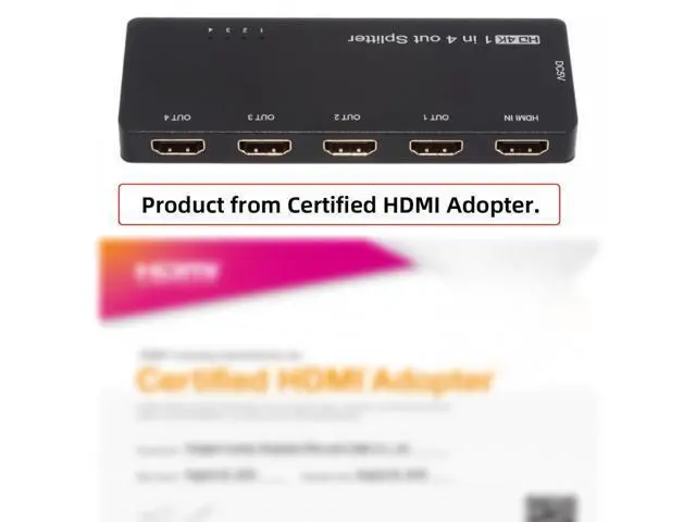 Alt view image 3 of 7 - HDMI Splitter 4K 60hz Ultra-HD Converter Compatible 2.0 Switch 1-IN-4-OUT 18Gbps UHD Hub Support HDCP SST Extended HD-008-HUB02