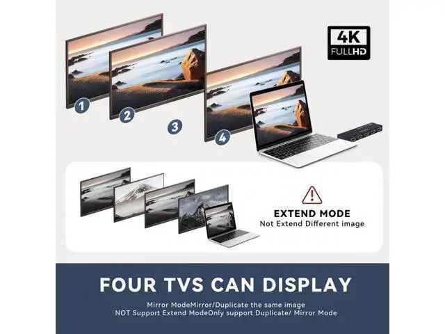 Alt view image 7 of 7 - HDMI Splitter 4K 60hz Ultra-HD Converter Compatible 2.0 Switch 1-IN-4-OUT 18Gbps UHD Hub Support HDCP SST Extended HD-008-HUB02