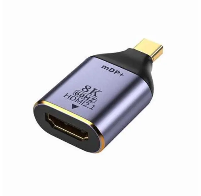 Main image of Mini DisplayPort 1.4 Source to HDMI 2.0 Display 8K 60hz UHD 4K Mini-DP to HDMI Male Monitor Adapter Connector DP-055-MDP