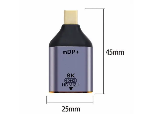 Alt view image 4 of 7 - Mini DisplayPort 1.4 Source to HDMI 2.0 Display 8K 60hz UHD 4K Mini-DP to HDMI Male Monitor Adapter Connector DP-055-MDP
