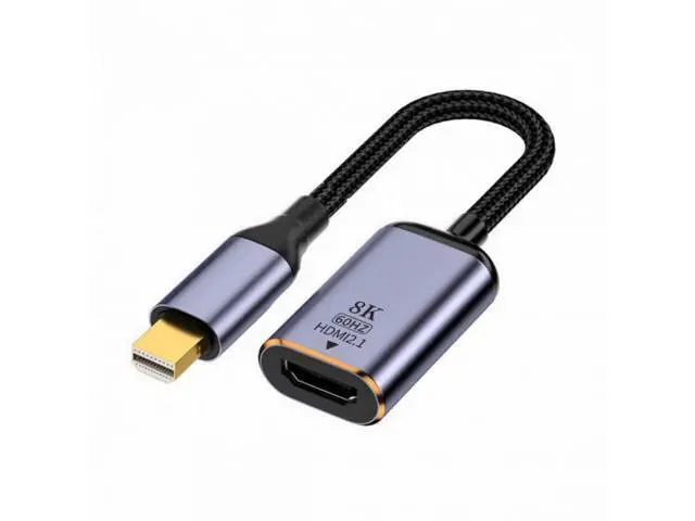 Alt view image 2 of 7 - Mini DisplayPort 1.4 Source to HDMI 2.0 Display 8K 60hz UHD 4K MINI-DP to HDMI Female Monitor Adapter Cable DP-056-MDP
