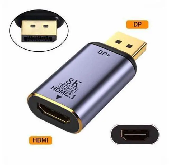 Main image of DisplayPort 1.4 Source to HDMI 2.0 Display 8K 60hz UHD 4K DP to HDMI Male Monitor Adapter Connector DP-055-DPF