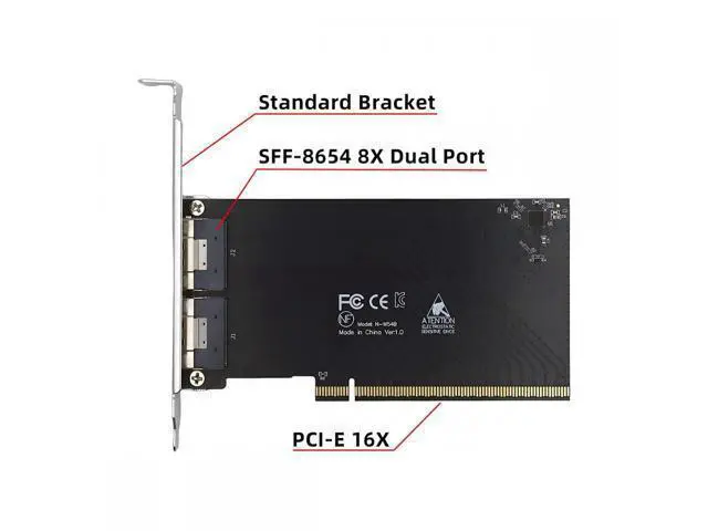 Alt view image 5 of 7 - External Slimline Dual SFF-8654 8X 74Pin to PCIE 16X Express 3.0 PCIE4.0 Raid Card VROC Raid0 Hyper Adapter SA-016-2X